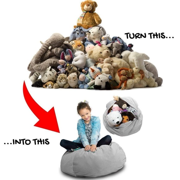 Baby Keeps Blue Stuffed Animal Beanbag Storage - Picture 5 of 6